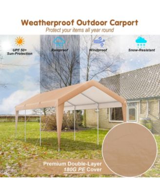 10x20FT Patio Heavy Duty Carport Garage Steel All-Weather Tent Outdoor Shelter