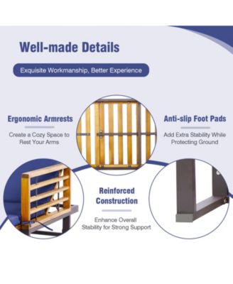 Patio Cushioned Chaise Lounge Chair Adjustable Reclining Lounger 800 lbs