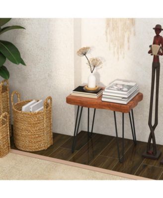 1 PC Accent Side Reclaimed Teak Wood Plant Stand Rectangular End Table