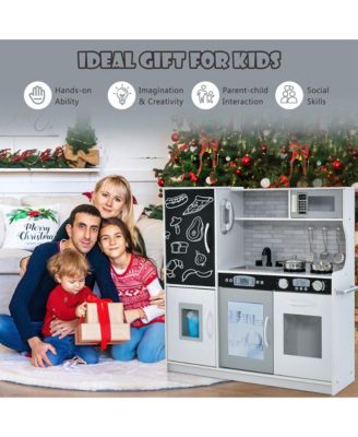 Kid s Pretend Play Kitchen Toddler Kitchen Playset with Blackboard