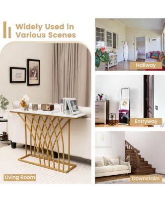 48'' Console Table Modern Accent Entryway Table Long Behind Couch Table