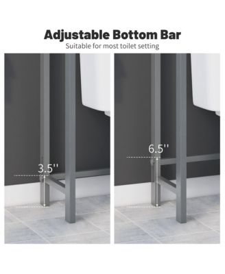 Over-The-Toilet Storage Shelf Space Saving Metal Bathroom Organizer Hooks