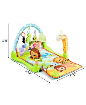 4-in-1 Baby Activity Play Mat Activity Center w/3 Hanging Toys