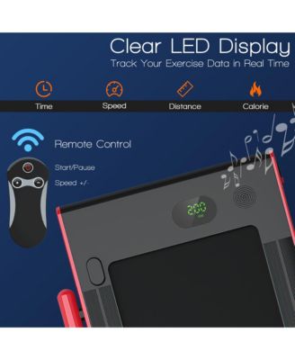 2.25HP 2-in-1 Folding Under Desk Treadmill Speaker Remote Control