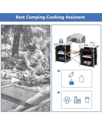 Folding Portable Aluminum Camping Grill Table