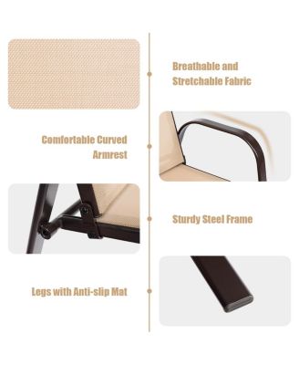 2PCS Patio Chairs Dining Chair Deck Yard W/Armrest