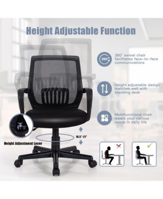 Mid-Back Mesh Chair Height Adjustable Executive Chair