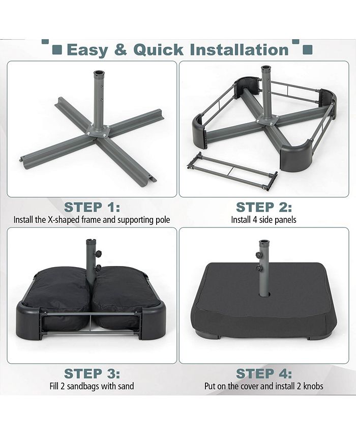 Costway Patio Market Offset Umbrella Stand Holder Base Sand Filled