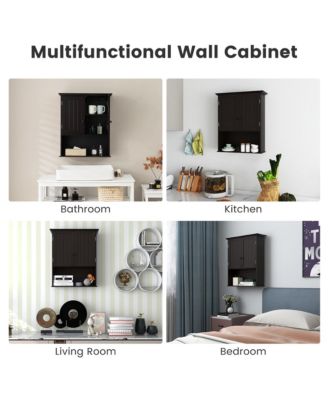 Wooden Wall-Mount Medicine Storage Bathroom Cabinet