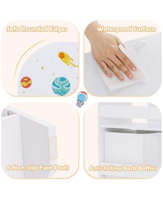 Kids Toy and Book Organizer Children Wooden Storage Cabinet