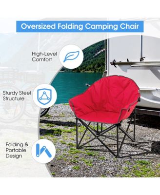 Folding Camping Moon Padded Chair with Carry Bag
