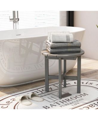 Patio 18'' Adirondack Round Side Table All Weather HDPE End Table Outdoor