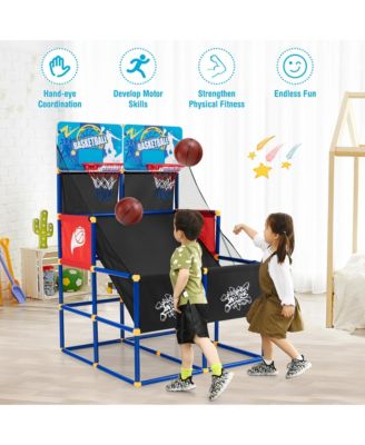 Kids Dual Shot Basketball Arcade Game w/4 Balls Pump Easy Quick Assembling Gift