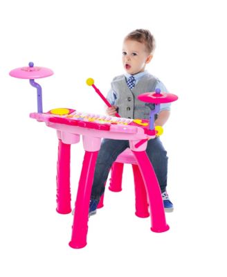 24 Key DJ Piano Keyboard Drum Toy Music Instrument w/MP3 Microphone Cymbal