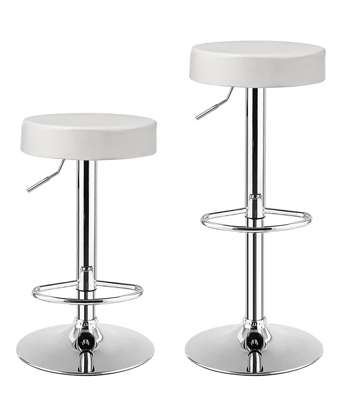 Costway 1 Pc Round Bar Stool Adjustable Swivel Pub Chair U Leather