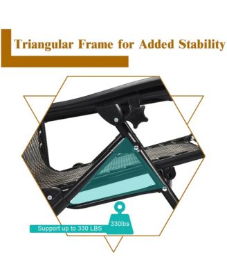 2PCS Patio Rattan Zero Gravity Lounge Chair Folding Recliner Headrest