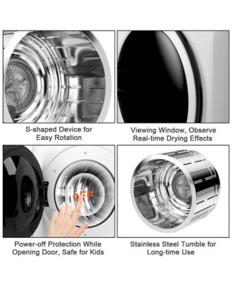 1700W Portable Clothes Dryer Electric Tumble Laundry Dryer Stainless Steel Tub 13.2 lbs /3.22 Cu.Ft