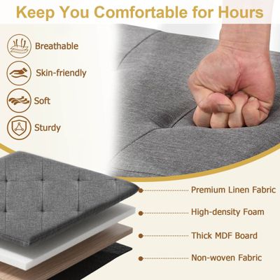 Fabric Folding Ottoman Storage Chest With Divider Bed End Bench