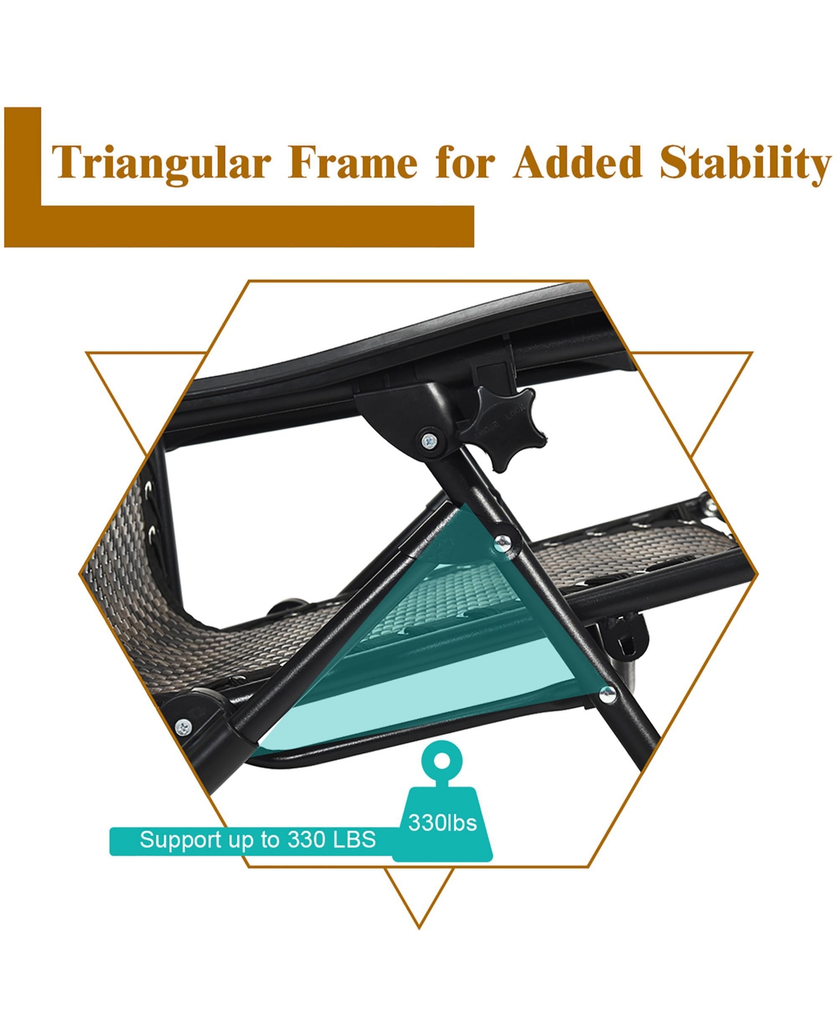 Patio Rattan Zero Gravity Lounge Chair Folding Recliner