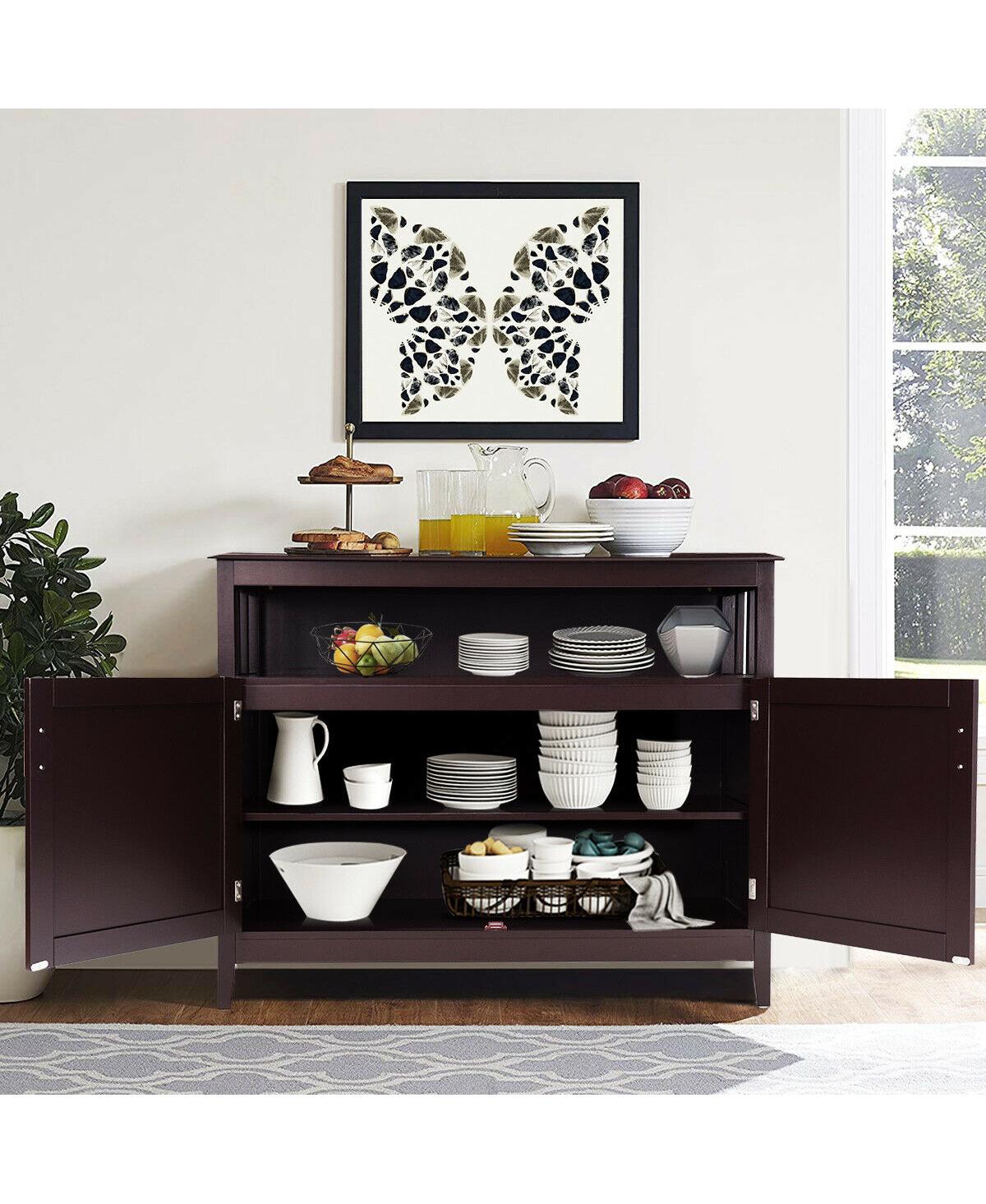 Costway Modern Kitchen Storage Height Cabinet Buffet Server Table