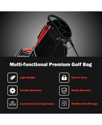 Golf Stand Cart Bag Club w/6 Way Divider Carry Organizer