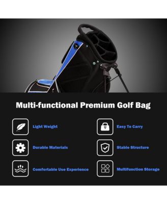 Golf Stand Cart Bag Club w/6 Way Divider Carry Organizer