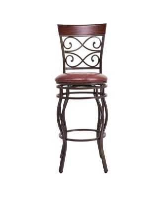 Set of 2 Vintage Bar Stools 30" Swivel Padded Seat Bistro