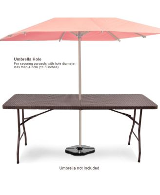 6' Folding Table Rattan Portable Indoor Outdoor Picnic Party Dining Camping