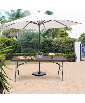 6' Folding Table Rattan Portable Indoor Outdoor Picnic Party Dining Camping