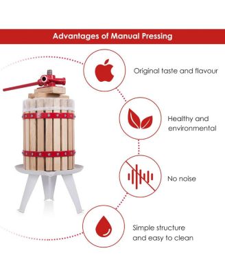 1.6 Gallon Fruit Wine Press Cider Apple Grape Crusher Juice Maker Tool Wood