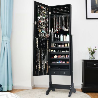 Mirrored Jewelry Cabinet Storage Organizer Box Drawers