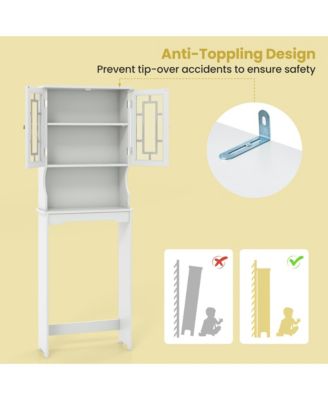 Bathroom Spacesaver Over the Toilet Door Storage Cabinet Tower Organizer