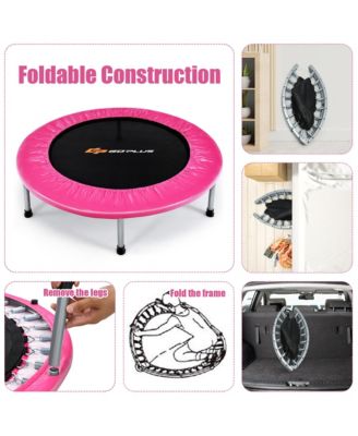 38" Mini Folding Trampoline Portable Recreational Fitness Rebounder