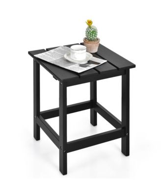 Patio 15" End Side Coffee Table Square Wooden Slat Garden