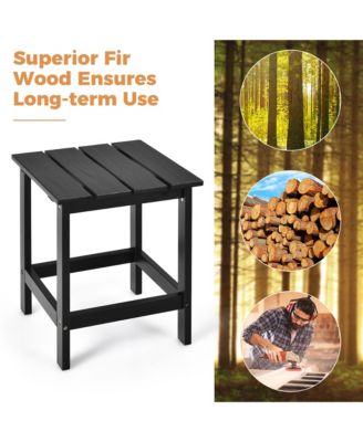Patio 15" End Side Coffee Table Square Wooden Slat Garden