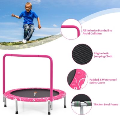 36'' Kids Trampoline Rebounder W/Full Covered Handrail