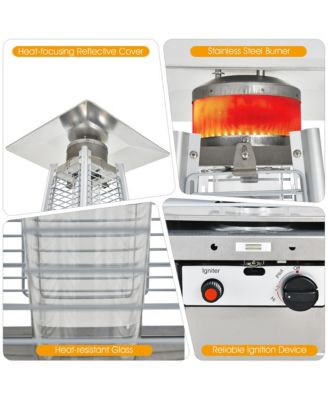 90'' Tall Pyramid Patio Heater Quartz Glass Tube Flame Heating 42000 BTU