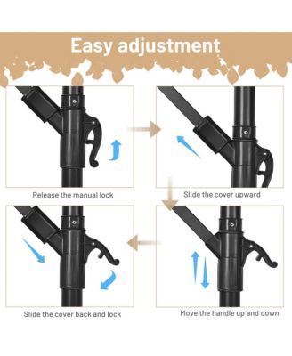 10 FT Patio Offset Umbrella w/8 Ribs Cross Base Tilt