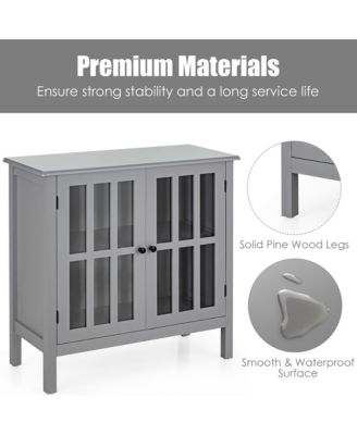 Storage Buffet Cabinet Glass Door Sideboard Console Table Server