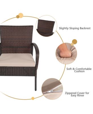 4PCS Patio Rattan Furniture Set Outdoor Conversation Set