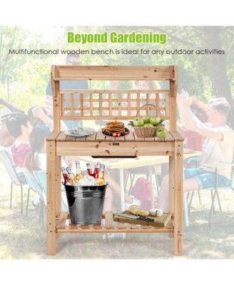 Garden Potting Bench Workstation Table