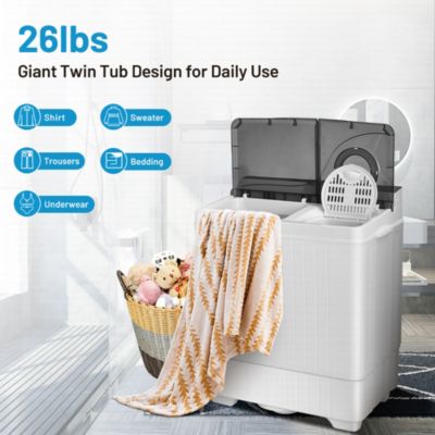 26lbs Portable Semi-automatic Washing Machine