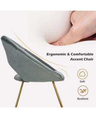 Modern Velvet Accent Chair Upholstered Vanity Chair