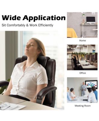 Executive Leather Office Chair Adjustable Computer Desk Chair