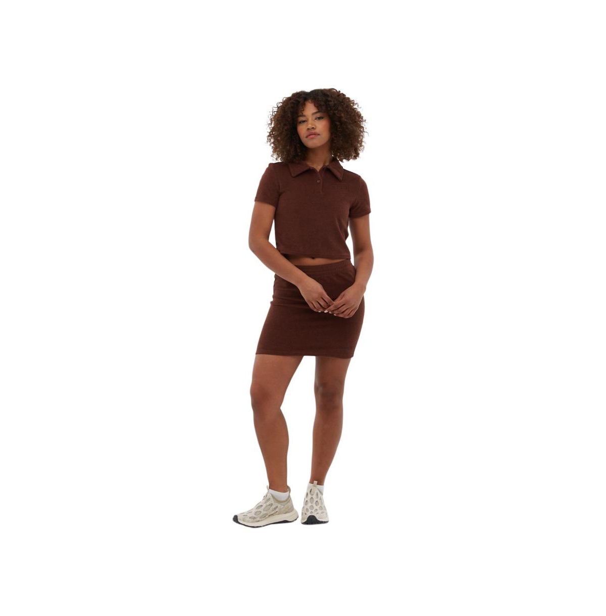 Bench Dna Women's Filby Terry Crop Polo Tee