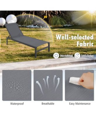 SUGIFT 6-Position Chaise Lounge Chairs with Rustproof Aluminium Frame