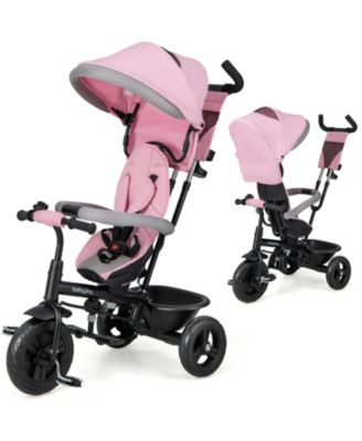 4-in-1 Baby Trike Kids Tricycle with Removable Canopy and Adjustable Push Handle