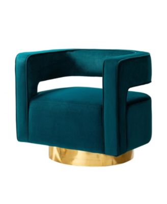 Carisa Contemporary Swivel 29.5" W Barrel Chair with Metal Base