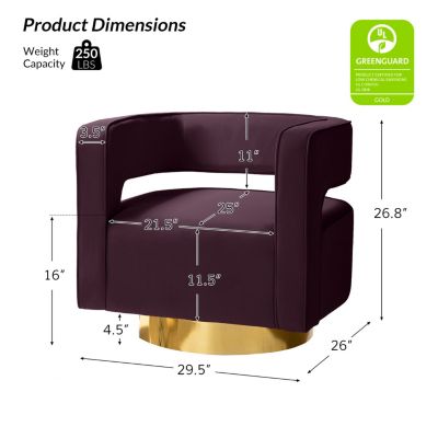 Carisa Contemporary Swivel 29.5" W Barrel Chair with Metal Base