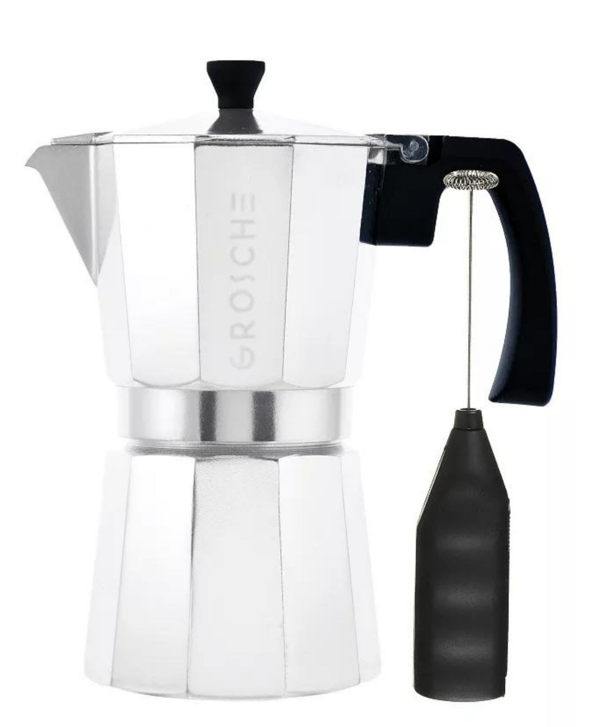 Grosche Milano Cafe Bliss: Moka Pot Frother Duo In Black